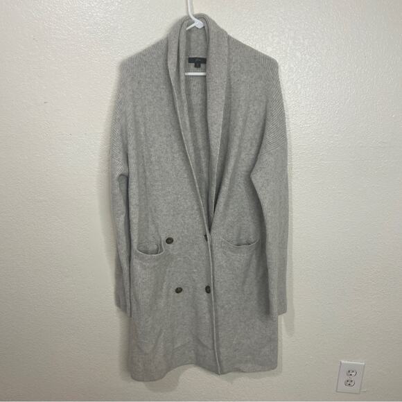 J Crew Double Breasted Thick Wool Alpaca Blend Long Cardigan In Gray Size Medium - Picture 1 of 7